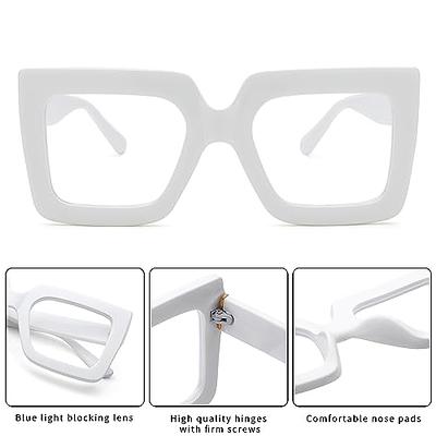 Rmerom Blue Light Glasses for Women Men Fashion Classic Square Eyewear  Thick Non Prescription Glasses Frame