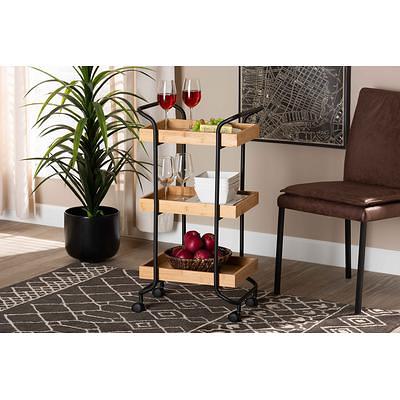 Baxton Studio Dallan Kitchen Cart Black Yahoo Shopping