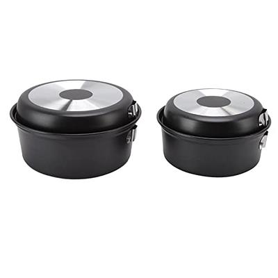 2 Pcs Korean BBQ Grill Pan 6 Layer Coating Non Stick Grill Round Griddle  Pan with 2 Pcs Cover Bag for Gas Open Fire Camping Home Outdoor Stoves