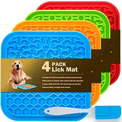 4 Pack Lick Mat for Dogs, Dog Slow Feeder Dowl Mat for Bathing Grooming  Nailing Trimming, Food-Grade, Non-Toxic, Licking pad for Dogs and Cats,  Puzzle Feeding Mat for Pets - Yahoo Shopping