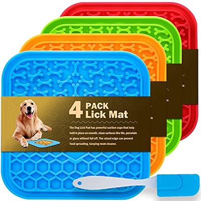  Lick Mat for Dogs Slow Feeder Licking Mat Anxiety Relief Lick  Pad with Suction Cups for Peanut Butter Food Treats Yogurt, Pets Bathing  Grooming Training Calming Mat - 2 Pack 