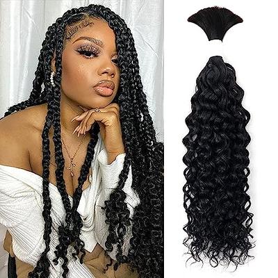 Bulk Remy Human Hair for Braiding Loose Wave 100% Unprocessed Brazilian No  Weft Deep Curly 100g/Bundle 10 to 26 Inch (12inch 1bundle, Natural color)