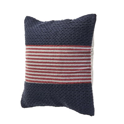 Mainstays Woven Stripe Decorative Pillow, 18 x 18, Gray