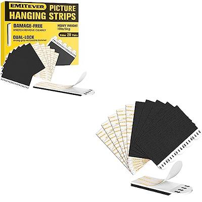 EMITEVER Black Picture Hanging Strips 40 Pairs, Large and Small