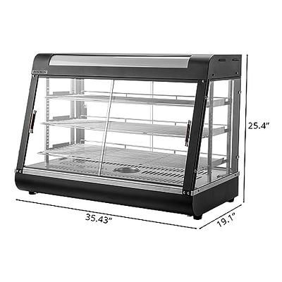 ROVSUN 3-Tier Food Warmer, 800W Commercial Food Warmer Display Electric  Countertop Food Pizza Warmer with LED Lighting Removable Shelves Glass  Door