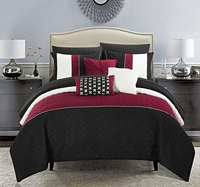 Chic Home Design Ayelet 10-Piece Burgundy Queen Comforter Set in the  Bedding Sets department at