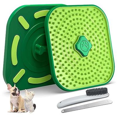 Doggyfam Suction Lick Mat for Dogs - Calming Silicone Dog Lick Mat for  Boredom, Baths, Grooming - Slow Feeder Mat with Spatula for Peanut Butter