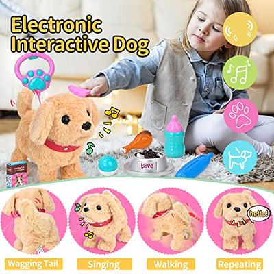 Electric Dog Plush Toy Can Walk and Make Sound Golden Retriever