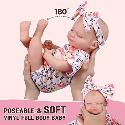 Lifelike Reborn Baby Dolls - 17-Inch Soft Body Realistic-Newborn Baby Dolls  Full Vinyl Body Poseable Baby Girl with Feeding Kit Gift Box for Kids Age  3+ 