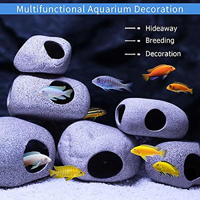 MUNLIT Ceramic Fish Tank Decorations, Betta Fish Tank Accessories Rock  Caves, Stackable Aquarium Cichlid Cave, Betta Fish Hideout and House, Small  Hiding Rock for Fish Bowl (Mountain Style) - Yahoo Shopping