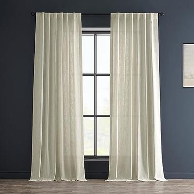 HPD Half Price Drapes Semi Sheer Faux Linen Curtains for Bedroom