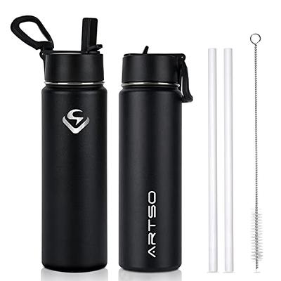 Coldest Sports Water Bottle - Straw Lid Bottle with Handle Leak Proof,  Vacuum Insulated Stainless Steel, Double Walled, Thermo Mug, Metal | Cosmic  Ice