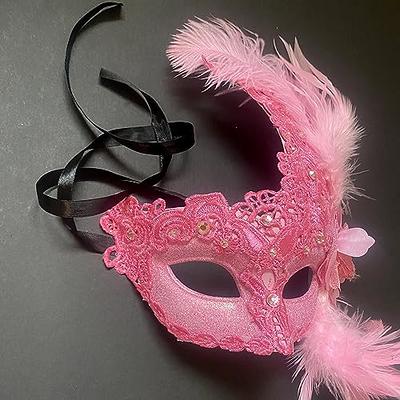 Feather Lace Masquerade Mask for Women Lace Mask Mardi Gras Feather Lace Masks Venetian Mardi Gras Burlesque Brocade Mask