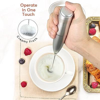 Milk Frother Handheld Battery Operated, Coffee Frother for Milk Foaming,  Latte/Cappuccino Frother Mini Frappe Mixer for Drink, Hot Chocolate