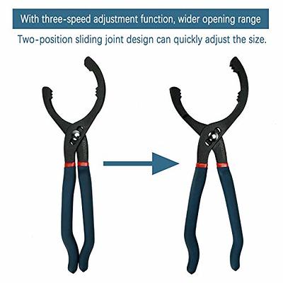 ATNHYING Large Oil Filter Pliers, 16 Adjustable Oil Filter Wrench,  Universal Oil Filter Removal Tool No Slipping for Engine Filters, Conduit