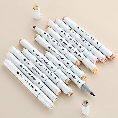 Skin Tone Alcohol Markers Set - 12 Light Skin Colors Dual Tip