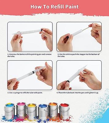 Slobproof Touch Up Paint Pen- Refillable Paint Brush Pens 5 in 1 Pack-  Paint Touch Up Pen for Walls, Paint Brush Pen, Paint Touch Up Pen for Wall,  Furniture, Kitchen Cabinet, Wood