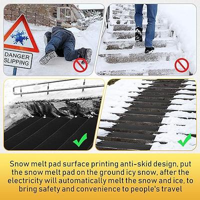 Snow Melting Mat, 10 x 30 inch, Heated Outdoor Mats for Winter Walkway,  No-Slip Rubber w/Power Cord