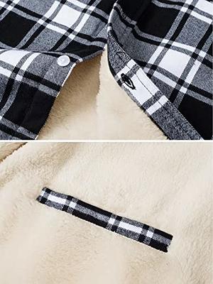 Men's Sherpa Fleece Lined Shirt Casual Plaid Shirt Jacket – MAGCOMSEN