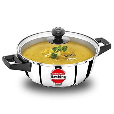 TrueCraftware 40 qt. Aluminum Brazier Pot with Cover- Heavy Weight Braiser  Pan Perfect Roasting Baking Sauteing Searing and Pan Frying