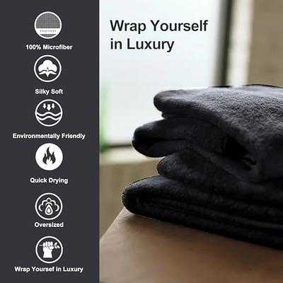 Mistyrose 4 Pack Oversized Bath Towels Set, Black 35x70 Extra Large Towel  Microfiber Soft XL Bath Sheet Super Absorbent Bathroom Towels Set Quick