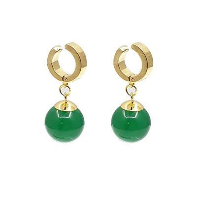 New Super Vegetto Potara Earrings Green And Yellow Bead Dangle Ear