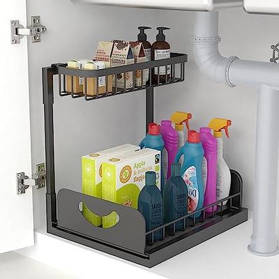 Sealegend 2 Pack Pull Out Under Sink Organizers and Storage, 2 Tier Storage  Under Cabinet for Bathroom Kitchen (Black) - Yahoo Shopping