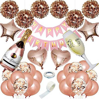 SOMAYO Birthday Decorations Rose Gold Balloons, Birthday Decorations for  Women and Girls, Rose Gold Party Decorations Set,Happy Birthday Banner,Metallic  Rose Gold Confetti Balloons, Foil Balloons. - Yahoo Shopping