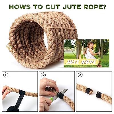 Twisted Manila Rope Jute Rope (1 Inch x 10 Feet) Natural Thick Hemp Rope  for Crafts, Nautical, Railings, Hammock, Decorating