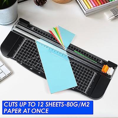 CreGear 25 Sheets White Cardstock 8.5 x 11 & Paper Cutter 12 Inch