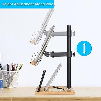 Wishacc 19.68 x 14 inches Bamboo Book Stand Reading Shelves Holder Cookbook  Foldable For Tablet PC Laptop Stand Computer Desk