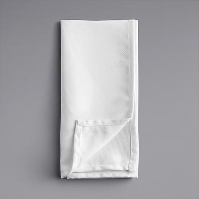 Visions 18 x 15 1/2 Pre-Rolled Linen-Feel White Napkin and Hammersmith  Heavy Weight