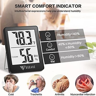 Digital Hygrometer Indoor Thermometer Humidity Meter Room Thermometer with  5s Fast Refresh Accurate Temperature Humidity Monitor for Home, Bedroom,  Office, Greenhouse, Cellar (white)