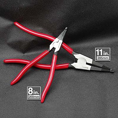 4 Pack 7 inch Snap Ring Pliers Set Heavy Duty Internal / External Circlip Pliers Kit with Straight Bent Jaw Precision Spring Loaded Pliers for Ring