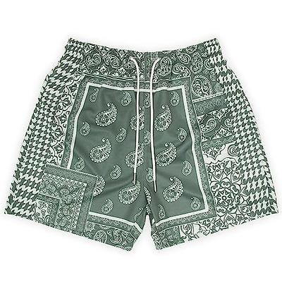 Unisex Paisley Basketball Shorts Lavender Elastic Waist/ 