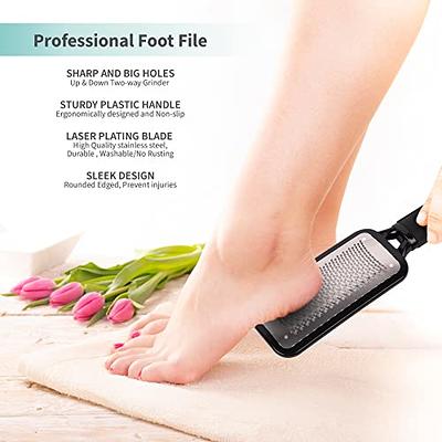 Pedicure Foot File - 2pcs Stainless Steel Colossal Foot Rasp, Dead Skin Remover for Feet, Professional Pedicure Tools Washable and Reusable