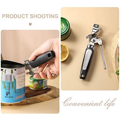 PrinChef Safety Can Opener Smooth Edge, Built-in Bottle Opener | Rust Proof  Can Opener Manual, with Sharp Blade| Handheld Can Openers Heavy Duty, Side