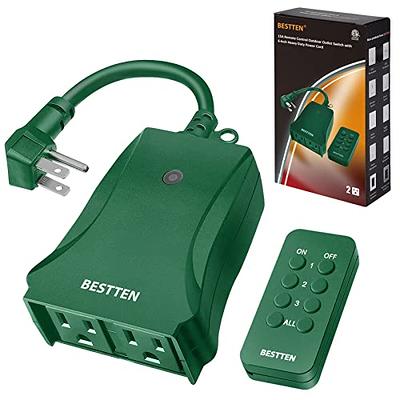 BESTTEN Remote Control Outlet Plug, Wireless Power Switch Combo