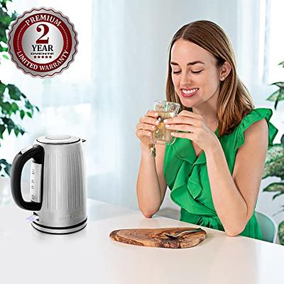 OVENTE Electric Kettle, Hot Water, Heater 1.7 Liter - BPA Free Fast Boiling  Cordless Water Warmer - Auto Shut Off Instant Water Boiler for Coffee 