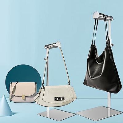 YIFU Display 2 Pack Black Bag Handbag Display Stand - Retail Countertop Adjustable Height Purse Display Stands Rack - Metal Purse Display Holder for