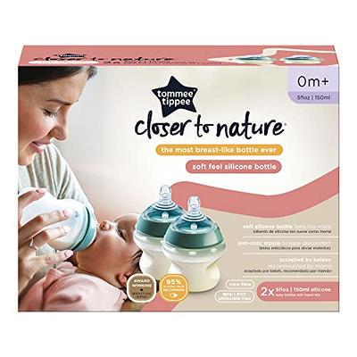 Tommee Tippee Closer to Nature Newborn Baby Bottle, Breast-Like Nipple with  Anti-Colic Valve, 5oz, 3 Count