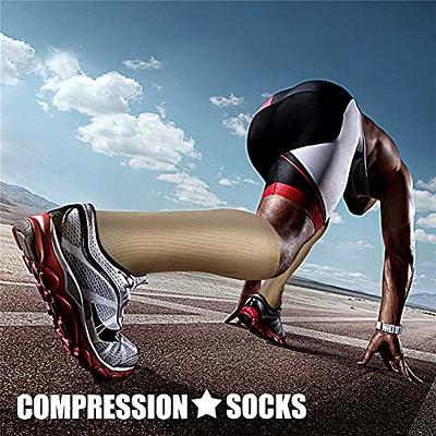 CHARMKING Compression Socks for Women & Men Circulation (3 Pairs) 15-20  mmHg is Best Athletic for Running, Flight Travel, Support, Cycling,  Pregnant - Boost Performance, Durability (L/XL, Nude) - Yahoo Shopping