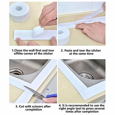 LLPT Caulk Tape Clear 2 Inch x 33 Feet Extra Waterproof Heavy Duty Adhesive  Caulking Strips for Sink Shower Bathtub Toilet Lavabo Kitchen (CT233)