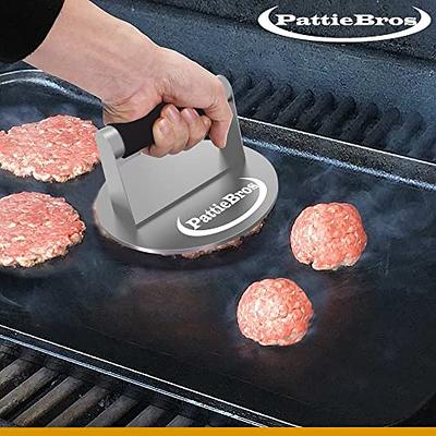  Smash Burger Press for Griddle, Heavy Duty Hamburger Press  w/Heat Resistant Handle, Cast Iron Grill Press, Bacon Press, Round Burger  Smasher for Griddle, Meat Press, BBQ Grilling Accessories : Patio, Lawn