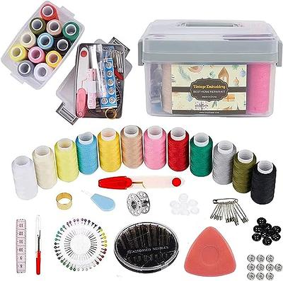 126 Pcs Sewing Kit, Portable Sewing Thread with Needle and Thread Kit,  Sewing Suppliers Accessories Tools with Black Carrying Case for Quick Fixes