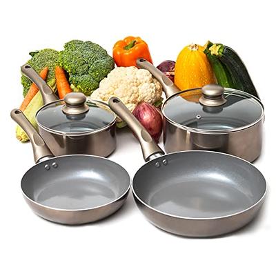 Moss & Stone 6 Piece Nonstick Cookware Set, Aluminum Pots and Pans, Induction  Cookware Pots and