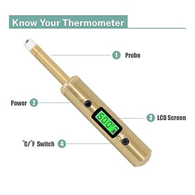 Dipwand Portable Digital Thermometer, with Extra Probe Sensor, Portable  Travel Temperature Reader