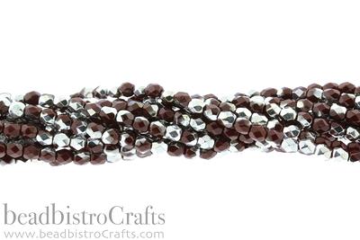 Czech Glass 2mm Firepolish Beads LUSTER OPAQUE LILAC