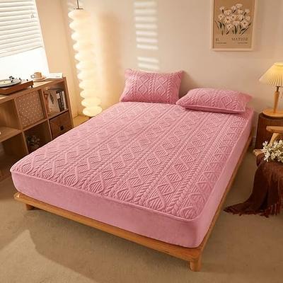 Milk Velvet Mattress Cover Air-permeable Bed Sheet Non Slip Fitted