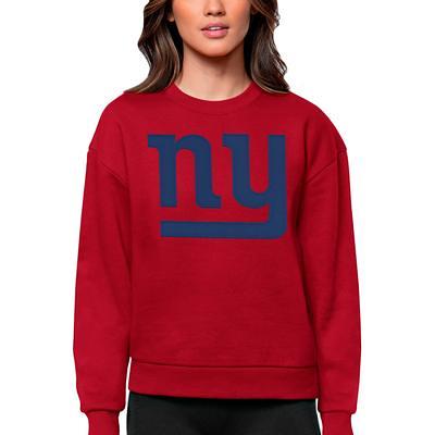 Women's Antigua White New York Giants Victory Logo Pullover Sweatshirt